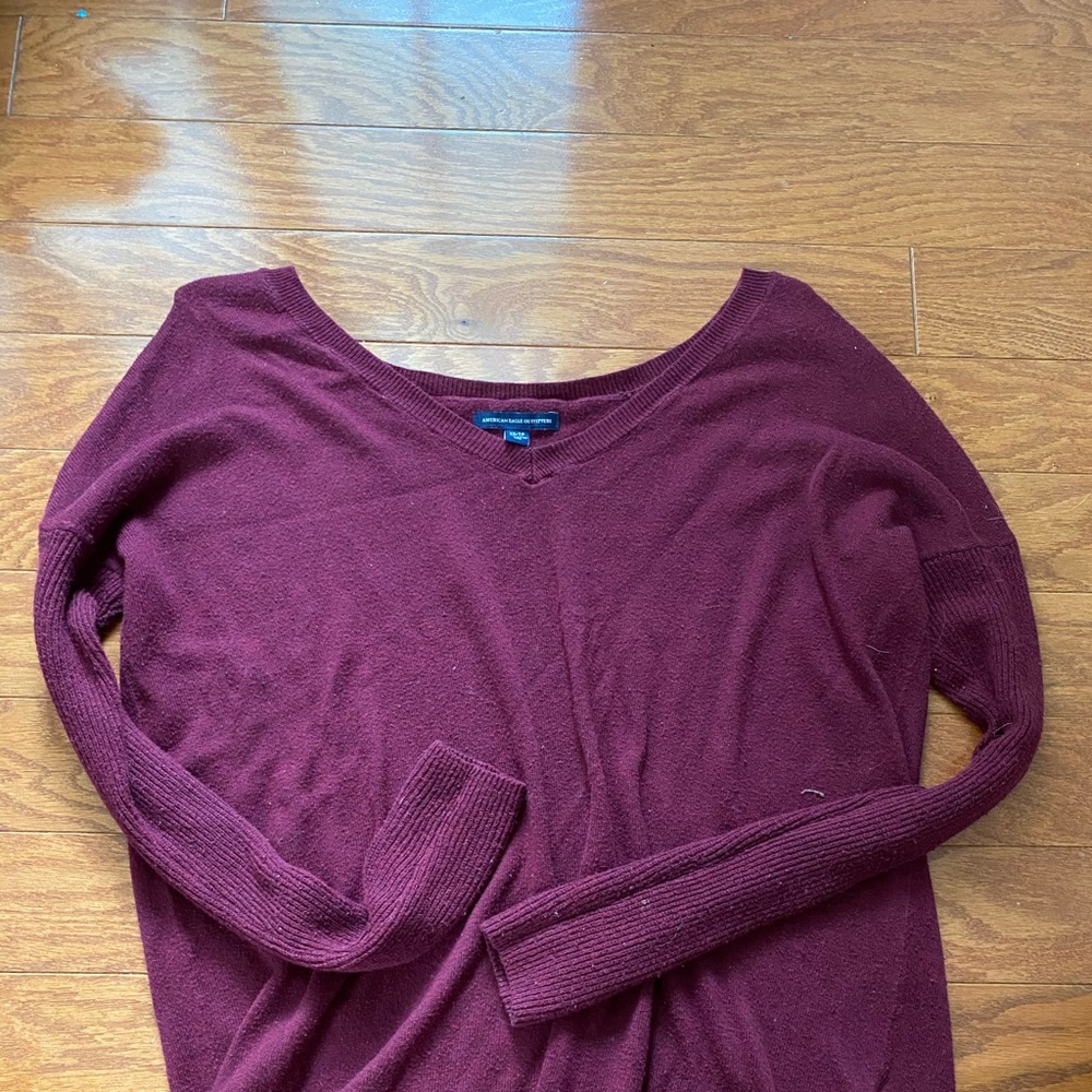 dark red sweater